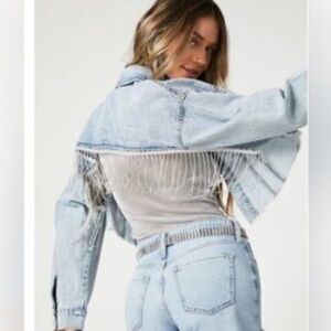 Forever 21 Light Blue Fringe Denim Jacket